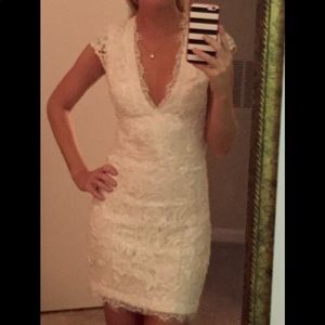 Bebe white lace dress